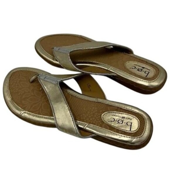 B.O.C. Born Concept Womens Sandals Size 9M Metallic Gold Cushioned Footbed Thong - Picture 4 of 6